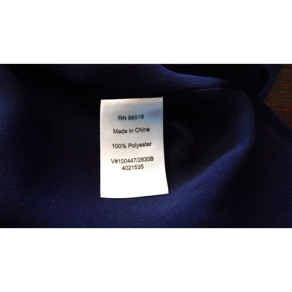 Coldwater Creek Navy Blue Embellished Rhinestone Tank Size M 10-12 Layered Slits - Picture 6 of 11